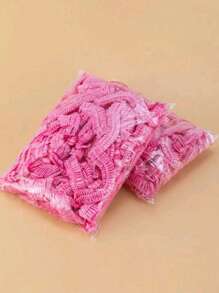 50/100 Stück Einweg-Bademützen in Pink, Haarfärbekappen und Plastik-Schönheitssalon-Kappen, geeignet für Haarfärbung, Spa-Behandlungen und für den Hausgebrauch, Schulanfang