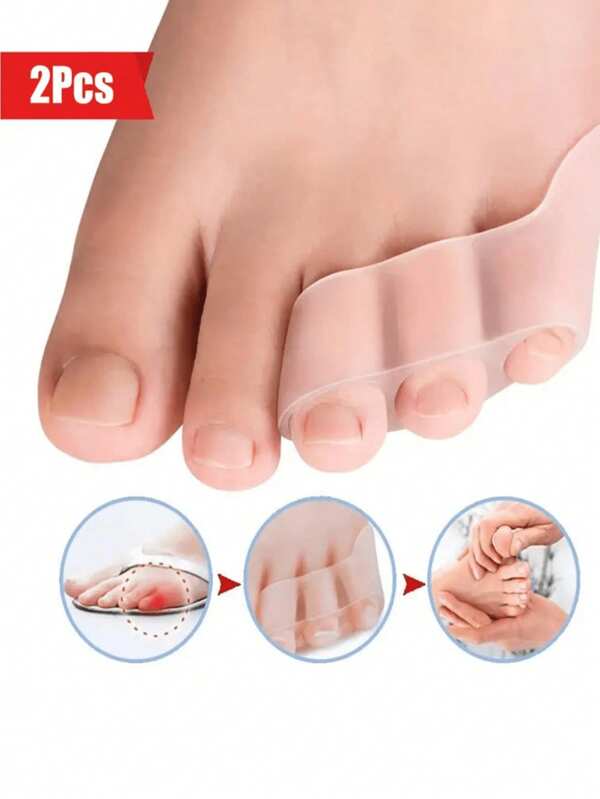 2 Pieces Clear Silicone Gel Toe Protectors, Comfortable Wrap To Protect Toes