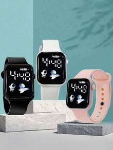 Set de 5 relojes deportivos digitales unisex con monitor de frecuencia cardíaca electrónico (sin caja) - Multicolor - Ver 4