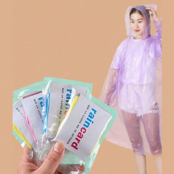 5/8/12 Stück Einweg Unisex Regenponcho, Mini tragbare Erwachsenen Regenjacke für Camping, Wandern, Radfahren, Outdoor-Aktivitäten, Reiseutensilien (zufällige Verpackungsbuchstaben und Farben)