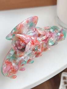 1pc New 3D Tulip Flower Clamp Hair Clip, High-Grade Acrylic Double-Sided Floral Hair Claw, Minimalist Hair Accessory