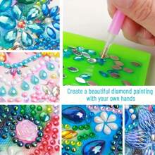 1 Stück 5D Diamant-Malerei DIY Brillen Aufbewahrungsbox-Set - Blumenmuster, Acryl Kunsthandwerk Brillenetui mit asymmetrischen Acryl-Diamanten, Handwerkskunst, Brillenetui, geeignet für Reisen, kann als Geschenk verwendet werden