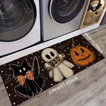 1pc Halloween Doormat, Non-Slip Rubber Backing, Halloween Entryway Decor, Indoor/Outdoor Use, Durable Polyester Floor Mat For Kitchen, Living Room, Patio, Coffee Shop, Bar, Holiday, Party, Bedroom, Bathroom
