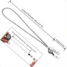 Bling Rhinestone Lanyard For Women | 31.5" Crystal Neck Strap With Metal Clasp Keychain For ID Badge, Student Card & Keys | Cute Back To School & Office Accessory(Black,White,Pink) - 玫瑰紅 - 查看 3
