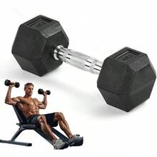 Mancuerna Hexagonal con Revestimiento de Goma 40 LB 1 pza, Pesas para Ejercicio, para Entrenamiento de Fuerza - 1 - Ver 1