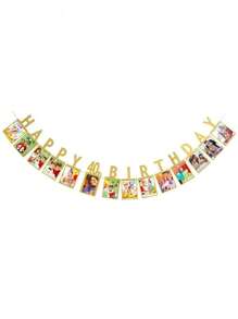 1 Set 1st Birthday Decorations Photo Banner - Happy Birthday Banner, Birthday Photo Banner, Milestone Birthday Gift For Girls & Boys, Birthday Party Photo Props (1st, 2nd, 16th, 18th, 21st, 30th, 40th, 50th, 60th)