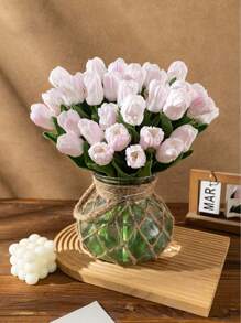 3/1 Stück künstliche Tulpe, PU-Tulpe, feuchtigkeitsspendende künstliche Tulpen für Fotografie, Dekoration, Haus, Garten, Hochzeit, Party, Muttertag, Ostern, Geburtstag, Frühling und Sommer, Heim, Schlafzimmer, Vase, künstliche Blumen, Outdoor Gartendekoration, Hochzeitsartikel, Partyzubehör