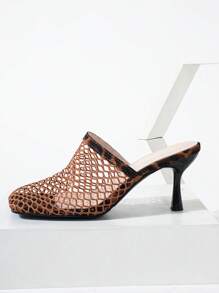 Pointed Toe Slip-On Mule Shoes, Versatile High Heel Women Sandals