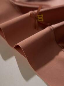 5条装女士无痕缎面中腰荷叶边桑蚕丝裆部提臀内裤