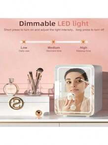 SOKANY 4L Mini Skincare Fridge With Adjustable LED Light Mirror, Dual-Cooling For Cosmetics And Food Storage, Portable Mini Fridge For Bedroom, Office And Car Use, Christmas Gift