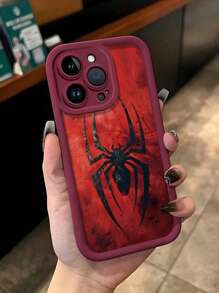 Sanrio 全新奢华蜘蛛与心形英文款 1 件装防摔 TPU 手机壳，兼容 16/11、15 Pro Max、14 Pro Max / Galaxy S25、S.A.M A16/X6A、X7B、X8B、 16 手机壳 - 酒紅色 - 查看 1