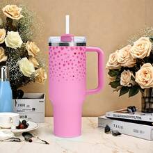 Compatible With Stanley Cup H2.0 Tumbler 40 Oz | Leak-Proof Double Wall Vacuum Insulated Stainless Steel Water Bottle,Hot/Cold Retention, Ergonomic Handle Travel Mug For Camping, Commuting, Gifts (Iced Coffee Ready)