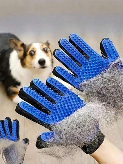 1/2pcs Cat Grooming Gloves,Quita Pelos Gato, Hair Removal And Floating Brush, Anti Scratch And Bite Five Finger Hair Removal, Dog Grooming Gloves, Pet Cleaning Products, Pet Grooming Gloves, Cat Dog Universal