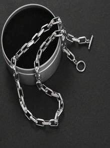 Pulsera cubana de eslabones gruesos de acero de titanio con diseño minimalista, collar de cadena gruesa de estilo hip-hop unisex de alta gama para uso diario