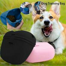 1 件硅胶宠物零食袋，便携式夹式训练容器，带磁性封口和皮带夹