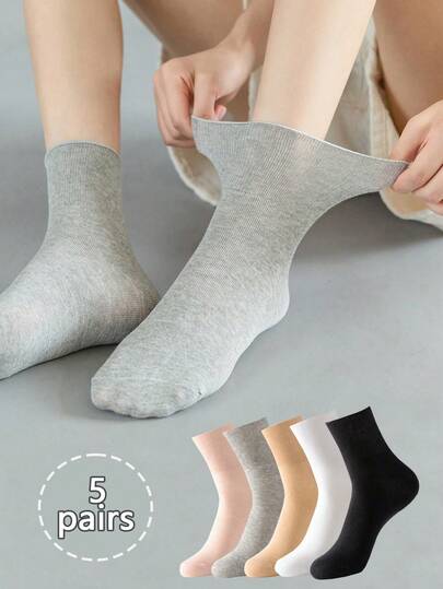 5 pares de calcetines de media caña transpirables y holgados para mujer/hombre, con ajuste cómodo y sin restricciones para tobillos talla grande grandes, adecuados para uso al aire libre, regalo de Navidad