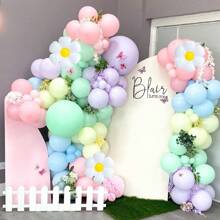 135 Teile Rosa Ballon Kranz Bogen Set, Rosa Ballon Makronen Ballon Gänseblümchen Ballon Geburtstag, Hochzeit, Abschluss, Heimkommen, Jubiläum Geschlecht enthüllen Geburtstags Party Dekoration