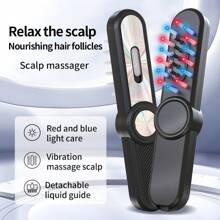 Hair Growth Comb With Hair Treatment Applicator, Rolling Ball, Red And Blue Light Electric Massager And Developer
