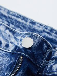 Shorts cargo casuales de denim elástico con múltiples bolsillos para hombre