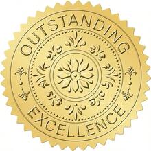 Gold Seals Stickers For Certificate - 2In 100Pcs Foil Embossed Outstanding Excellence Award Sticker S-Adhesive Gold Metallic Envelope Seals Labels Stickers For Certificate Diploma Graduation - Multicolor - View 1