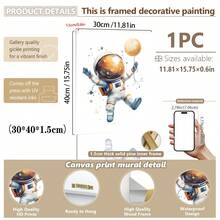 宇宙梦想家婴儿房三件套：1/3 太空冒险版画，配有漂浮的宇航员、土星环和复古火箭 - 独家婴儿星系墙饰套装。太空婴儿房装饰，宇航员婴儿墙饰，漂浮的星球版画，复古火箭婴儿房装饰， - 彩色 - 查看 12