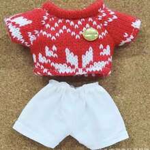 (仅娃娃衣服) 新款 17 厘米毛绒娃娃毛衣套装 适用于 娃娃 LBB 吊坠，时尚简约装扮 - 彩色 - 查看 14