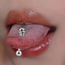 The Stainless-Steel Skull Tongue Stud Is Dark, Edgy, And Full Of A Hint Of Rebellious Charm. It Spruces Up Your Daily Outfits And Makes You The Center Of Attention At Girls' Gatherings.Crafted From Minimalist Metal, It's Extremely Versatile. It Doesn't Care About Your Makeup Or Style, And Can Even Add A Tough Attitude To Casual Looks. Just In And You'll Instantly Look Cool, Subtly Exuding Your Wild Charm Through This Small Detail.