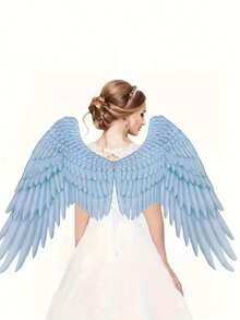 1pc Of Realistic Black Feather Angel Wings For Role-Playing, Detailed Wing Design, Comfortable Shoulder Straps, Perfect For Men And Women To Dress Up For Parties, Role-Playing Accessory Gothic-Style Wings