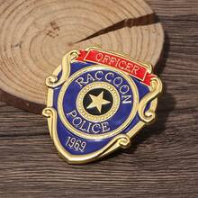 1 件胸针浣熊市警察局徽章别针男女珠宝配饰礼品彩色警察徽章 - 彩色 - 查看 6