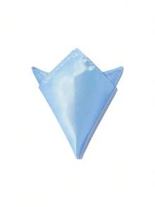 1件装纯色正装西装口袋手帕男士薄款小方巾适用于婚纱胸巾手帕宴会三角巾男士礼物