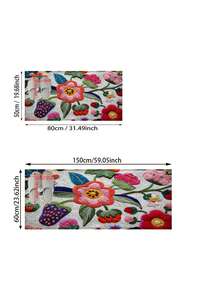 1件针织刺绣草莓花朵图案浴室防滑垫，仿羊绒材质，蓬松毛绒装饰，适用于浴室、门口、厨房等场合，可机洗，防滑，日常装饰，可作为礼物赠送 - 彩色 - 查看 41