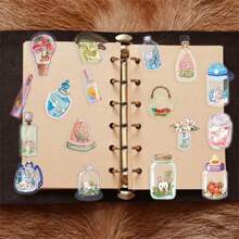 50 Pezzi Adesivi In Vetro Trasparenti, Adesivi A Tema Carino E Cartoonesco, Impermeabili Nello Stile INS, Ideali Per Artigianato Fai-Da-Te, Album Fotografici, Computer, Bottiglie D'acqua E Decorazioni Per Libri, Forniture Scolastiche, Rientro A Scuola