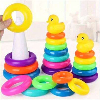 Disponible en 3 tamaños, juguete apilable de patito amarillo arcoíris, juguete cognitivo de educación temprana, juguete para bebé, regalo de Navidad y vacaciones, suministros escolares, suministros para estudiantes, papelería, suministros de aprendizaje (color aleatorio), juguete para bebé, juguete, juguete para niños pequeños, juguete, juguete para bebé, juguete para bebé