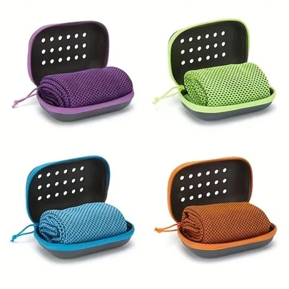 1 Khăn làm mát khô nhanh (Có thể dùng vỏ silicon) - Khăn quàng cổ sợi nhỏ dùng khi đi bộ đường dài, chạy bộ, tập thể dục, du lịch và chơi thể thao mùa hè | Khăn làm mát tốt nhất cho thời tiết nóng, cắm trại, tập luyện ngoài trời và trở lại trường học