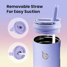 New-88  Insulated Water Bottle 24oz  Straw Lid And Handle For Sports Travel Gym Stainls Steel Water Bottl Double-Wall Vacuum Metal Le Proof - - 紫色 粉紅色 黃色 - 查看 5