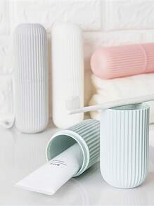 Travel Toothbrush Set With Portable Storage Case, Rinse Cup And Toothpaste Holder - Alcohol-Free, Compact Design For Oral Care On The Go