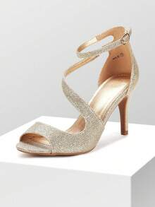 Women's Elegant Heeled Sandals - Gold - View 5