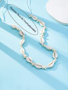 1pc Woven Shell Waist Chain, Summer Holiday Beach Style Body Chain, Suitable For Surfing, Pool Party, Summer Jewelry - White - View 3