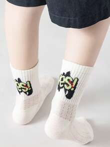 5双装春夏季网眼袜1-16岁男女童透气运动袜时尚百搭男童袜学生袜 - 彩色 - 查看 6