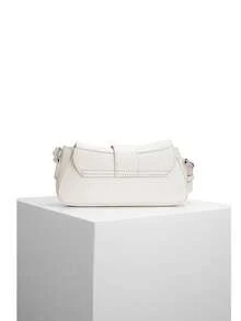 DareSee Casual Versatile Minimalist Fashionable Flap Shoulder Bag Music Fest Y2KFest Back To School Autumn Winter Gifts - Beige - View 3