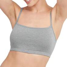 Women's Cotton String Bralette (3 Pack) - 天空灰混紡色/混凝土混紡色/白色 - 查看 2