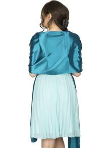 BlackButterfly Satin Shawl Bridesmaid Wedding Wrap Scarf - 水鴨藍 - 查看 3