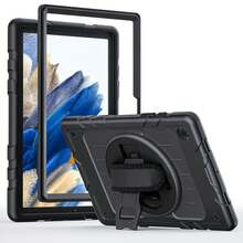 适用于 iPad 10/9/8/7/6/5 代 11 英寸/10.9 英寸/10.2 英寸/9.7 英寸/8.3 英寸/7.9 英寸的保护套，iPad 10 代 10.9 英寸平板电脑保护套，带笔槽、360° 旋转手带和支架，兼容 iPad Mini 6、Mini 7、8.3 英寸、iPad Pro 11 英寸、iPad Air 2/Pro/5/6、9.7 英寸、iPad 7/8/9 代 10.2 英寸、iPad (A16) 11 英寸 11 代 (2025)、iPad 11(A16 2025)（红+蓝） - 黑色 - 查看 15