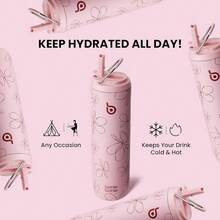 New-88  Insulated Water Bottle 24oz  Straw Lid And Handle For Sports Travel Gym Stainls Steel Water Bottl Double-Wall Vacuum Metal Le Proof - - 花之狂潮 - 查看 8