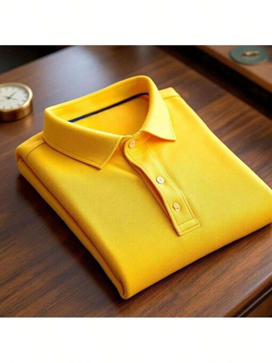 Men's White Pique Polo Neck T-Shirt