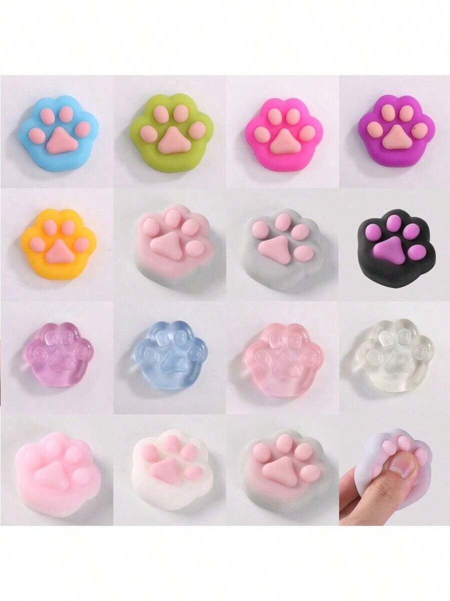 2/6/12/18/24/30/50个装挤压玩具，缓解压力，手工制作Taba迷你猫爪硅胶挤压玩具，迷你猫爪指尖玩具，焦虑放松