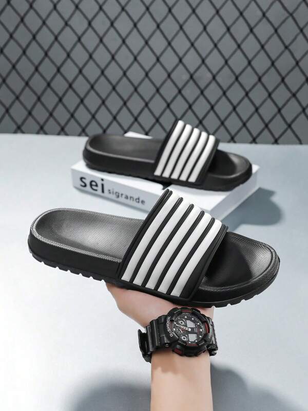 Scarpe da uomo a righe, pantofole eleganti, pantofole antiscivolo e resistenti all'usura, scarpe da donna alla moda e classiche a cinque barre, scarpe da spiaggia con una striscia per coppie, scarpe da immersione in acqua