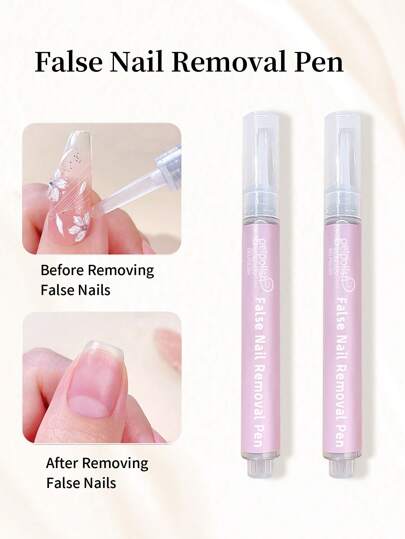 1pc/2PCS/3PCS Quick Nail Polish Remover Pen Gentle And Non-Irritating Perfect For Handmade Wearable Nails And Solid Gel, Protects And Nourishes Nails