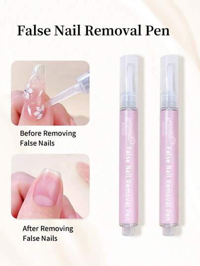 1pc/2PCS/3PCS Quick Nail Polish Remover Pen Gentle And Non-Irritating Perfect For Handmade Wearable Nails And Solid Gel, Protects And Nourishes Nails