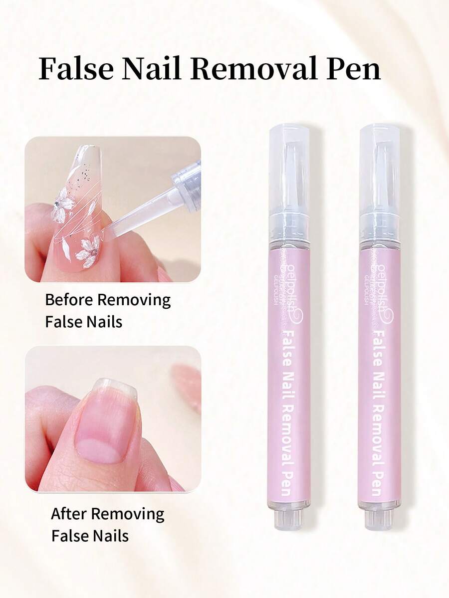 1pc/2PCS/3PCS Quick Nail Polish Remover Pen Gentle And Non-Irritating Perfect For Handmade Wearable Nails And Solid Gel, Protects And Nourishes Nails